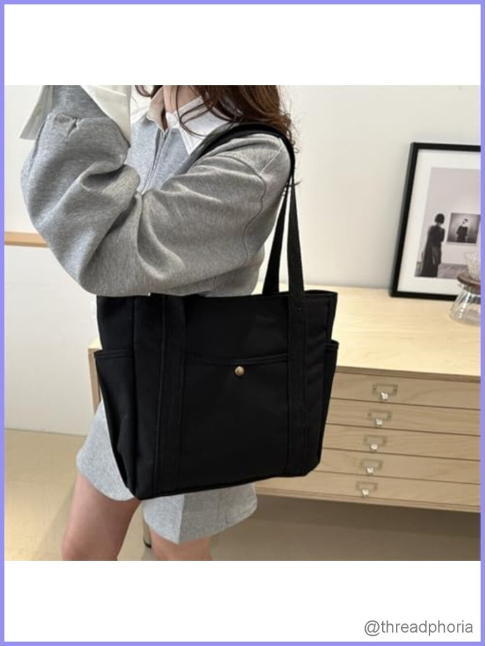 Canvas Tote Bag Lightweight Hobo Shoulder Purse Handbags Travel Work Shopping